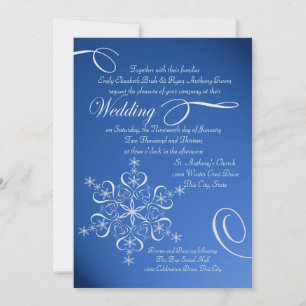 Convite Casamento no inverno Azul Sapphire