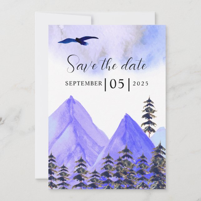 Convite Casamento no inverno Concept Evergreen Forest Part (Verso)