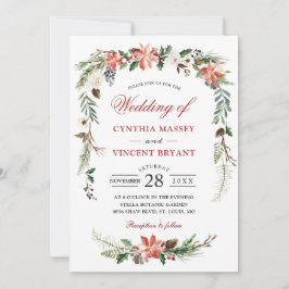 Convite Casamento no inverno de Arca Floral de Poinsettia 