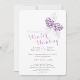 Convite Casamento no inverno de cinzas roxas de Cones art 