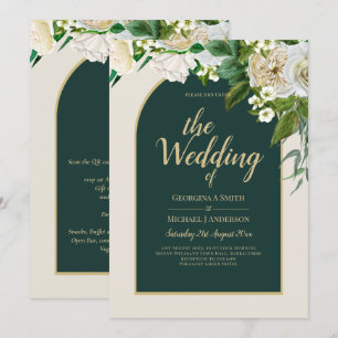 Convite Casamento no inverno de Douradas Rosas Brancas Ver