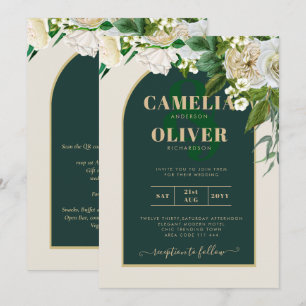 Convite Casamento no inverno de Douradas Rosas Brancas Ver