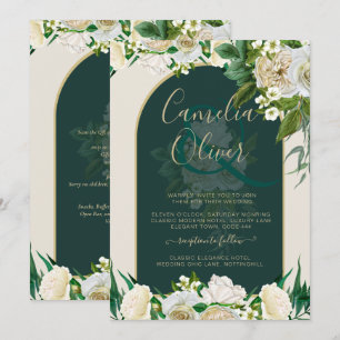 Convite Casamento no inverno de Douradas Rosas Brancas Ver