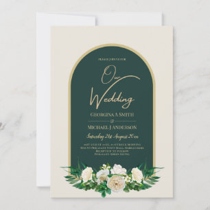 Convite Casamento no inverno de Douradas Rosas Brancas Ver