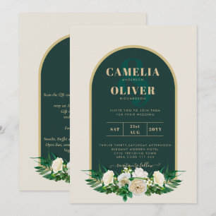Convite Casamento no inverno de Douradas Rosas Brancas Ver