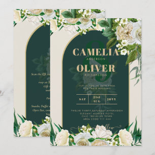 Convite Casamento no inverno de Douradas Rosas Brancas Ver
