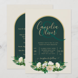 Convite Casamento no inverno de Douradas Rosas Brancas Ver