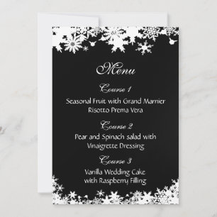 Convite Casamento no inverno de flocos de neve pretos