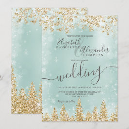 Convite casamento no inverno de Natal do pinheiro verde Do