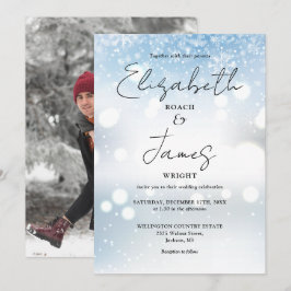 Convite Casamento no inverno de Neve de Fotografia de Scri