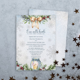 Convite Casamento no inverno de neve gelada de Natal