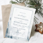 Convite Casamento no inverno de Pinheiros de Cor Azul Eleg<br><div class="desc">Apresentando o "Convite para Casamento no inverno Elegante Blue Watercolor Pine Trees", uma peça maravilhosamente projetada que captura a essência serena e mágica de um casamento no inverno. Este convite apresenta um impressionante fundo de aquarela que representa uma paisagem de montanha de neve, pontilhada com pinheiros em tons névoos de...</div>