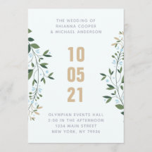 Casamento no inverno de Wreath Azul e Dourado