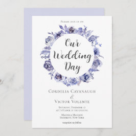 Convite Casamento no inverno do Círculo Floral Rosa Roxo E