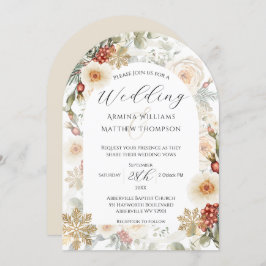 Convite Casamento no inverno Elegante e Arca Floral de Pin