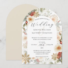Convite Casamento no inverno Elegante e Arca Floral de Pin