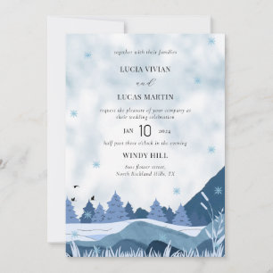 Convite Casamento no inverno Elegante Pine Mountain