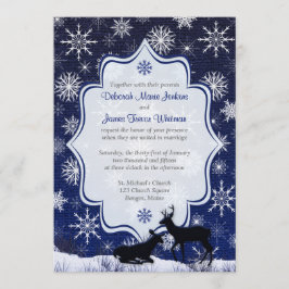 Convite Casamento no inverno | FAUX Burlap, Snowflakes, De