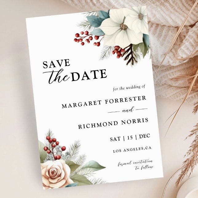 Convite Casamento no inverno Floral Azul Russo Dusty (Criador carregado)