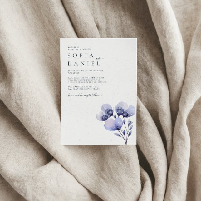 Convite Casamento no inverno Floral Purple Boho (Criador carregado)