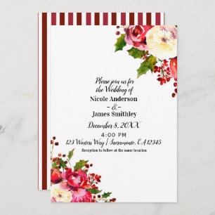 Convite Casamento no inverno moderno do feriado do Natal