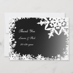 Convite casamento no inverno Negro Obrigado