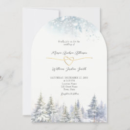 Convite Casamento no inverno Pine Tree