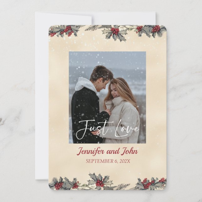 Convite Casamento no inverno romântico (Frente)