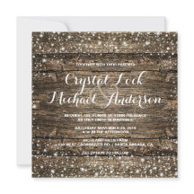 Casamento no inverno Rustic Barn Wood Snowflakes