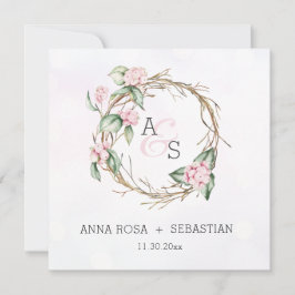 Convite *~* Casamento no inverno Snow Berry Boho RSVP AR12