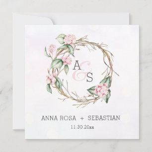 Convite *~* Casamento no inverno Snow Berry Boho RSVP AR12