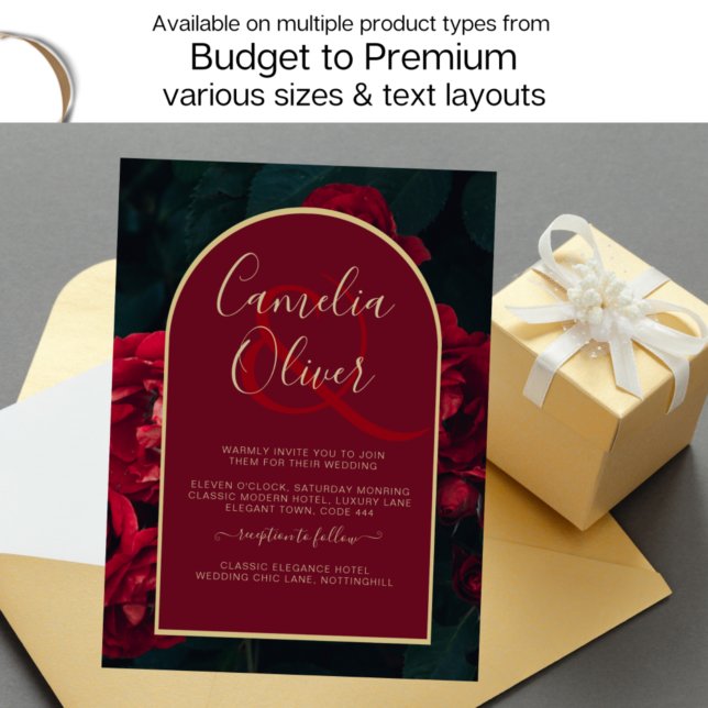 Convite Casamento no inverno Verde da Floresta de Rosas ve (Criador carregado)