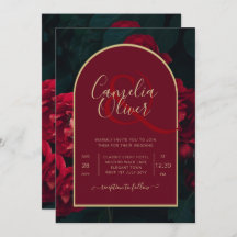 Casamento no inverno Verde da Floresta de Rosas ve