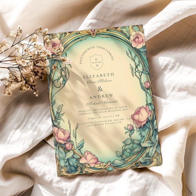 Convite Casamento no Jardim Azul Rosa (Criador carregado)