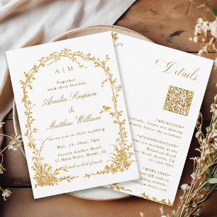Convite Casamento no Jardim Botânico Arqueado Âmbar Tudo e