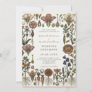 Convite Casamento no Jardim Botânico com Tema de Vegetais