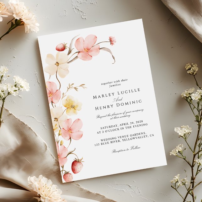 Convite Casamento no Jardim Botânico de Flores Silvestres  (Criador carregado)