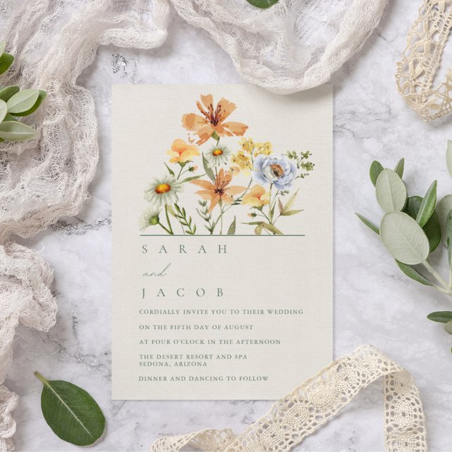 Convite Casamento no Jardim Botânico de Flores Silvestres (Criador carregado)