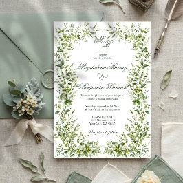 Convite Casamento no Jardim Botânico Verde Delicado e Eleg