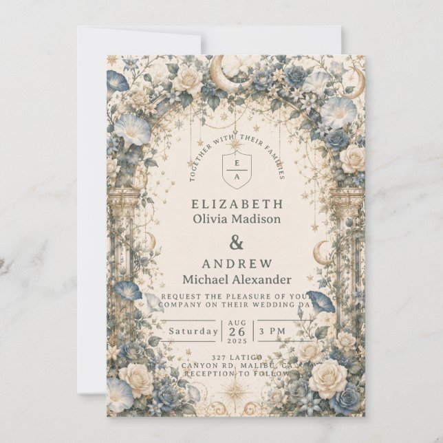 Convite Casamento no Jardim Celestial Etéreo (Frente)