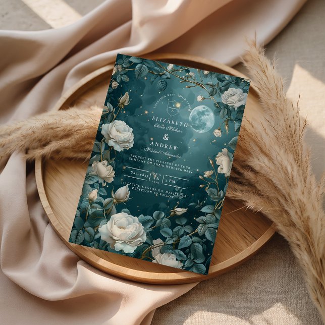 Convite Casamento no Jardim Celestial Noturno (Criador carregado)