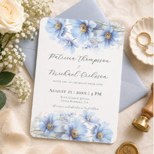 Convite Casamento no Jardim com Flor de Papoula do Himalai
