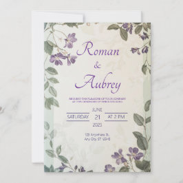 Convite Casamento no Jardim com Vinha de Lavanda Botânica