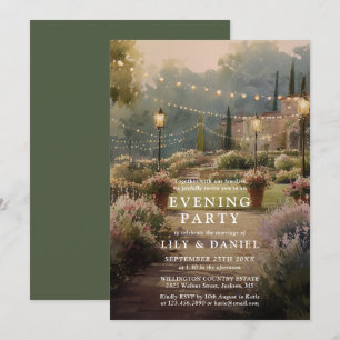 Convite Casamento no Jardim Country Watercolor Festa Notur