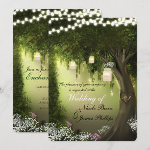 Convite Casamento no Jardim da Floresta Encantada com Carv