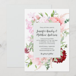 Convite Casamento no Jardim de Aquarela Selvagem |
