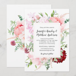Convite Casamento no Jardim de Aquarela Selvagem |