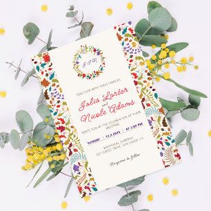 Convite Casamento no Jardim de Flores Exóticas Wild Rose W