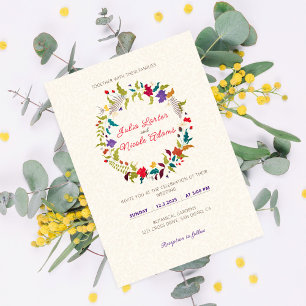 Convite Casamento no Jardim de Flores Exóticas Wild Rose W