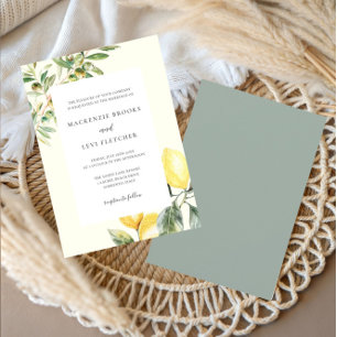 Convite Casamento no Jardim de Limão Elegante